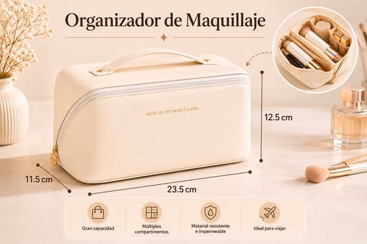 Neceser Organizador de Maquillaje Beige
