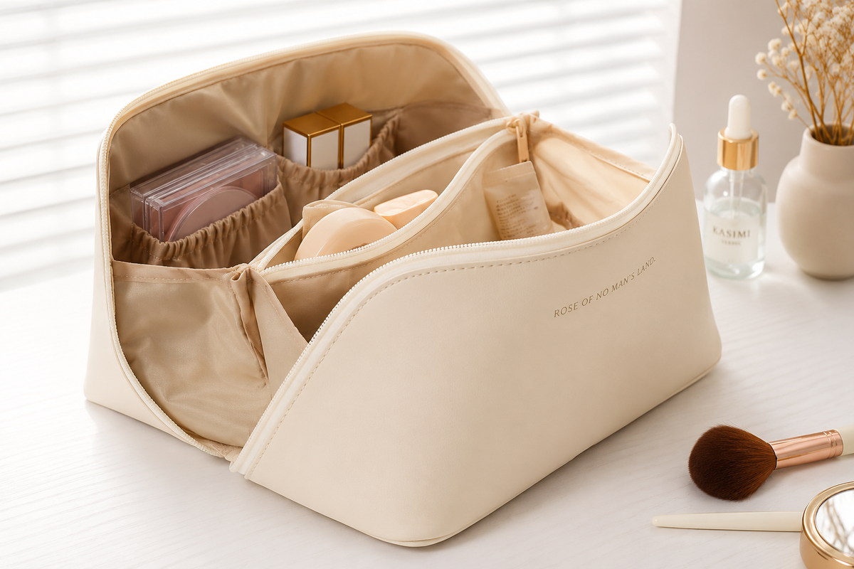 Neceser Organizador de Maquillaje Beige