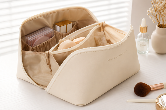 Neceser Organizador de Maquillaje Beige